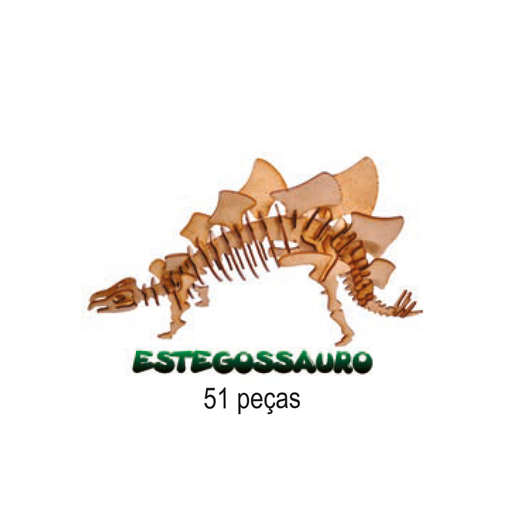 Jogos de Quebra-Cabeça em promoção  Lister - Dinossauro - Estegossauro - 3D  - Feito em MDF - 43x10x18 cm - 70 peças - 1un - Brincadeira de Criança -  Zzdiversos