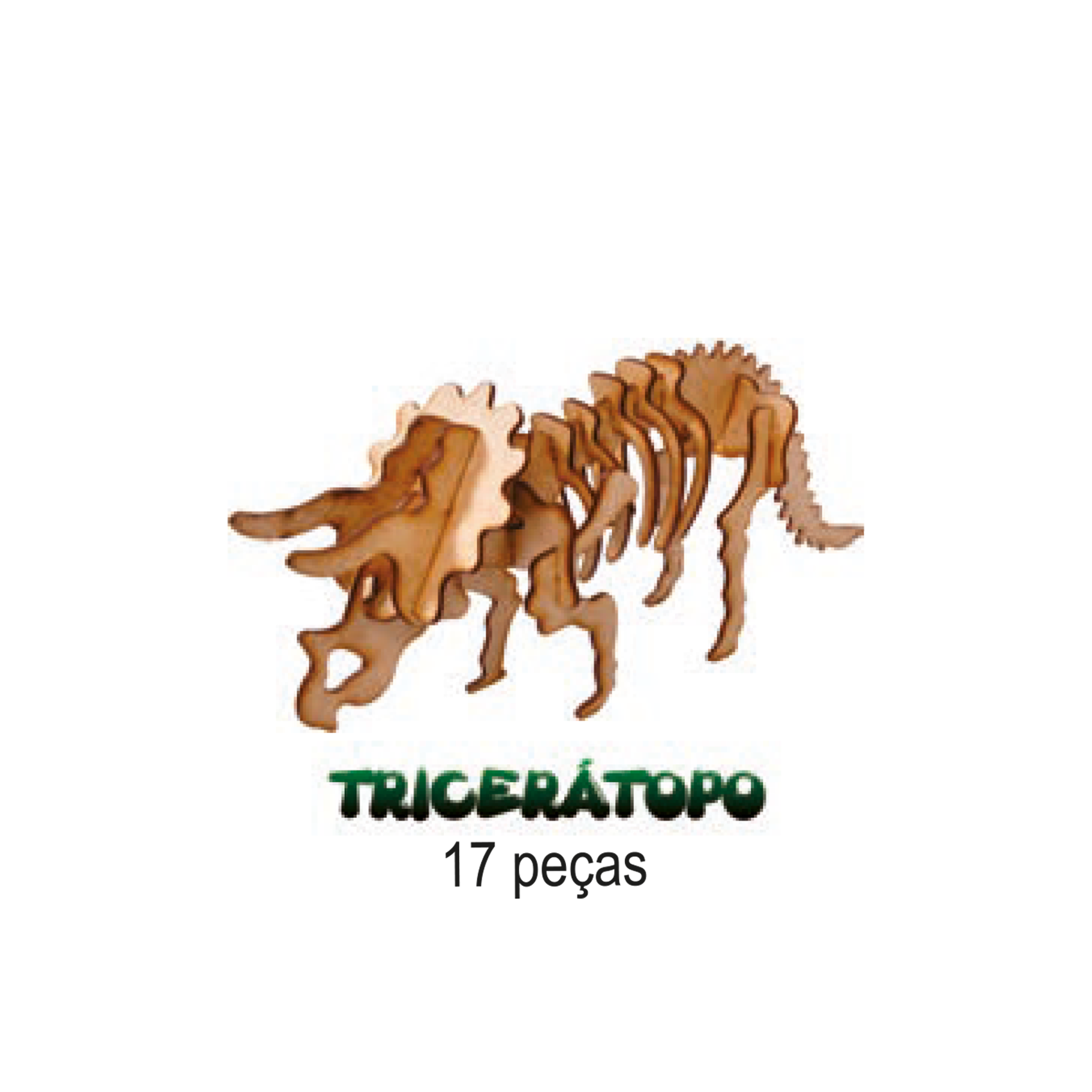 Dinossauro T-Rex p/ montar, Quebra-Cabeça 3D, 27 peças, Brinquedo e  decoração MDF