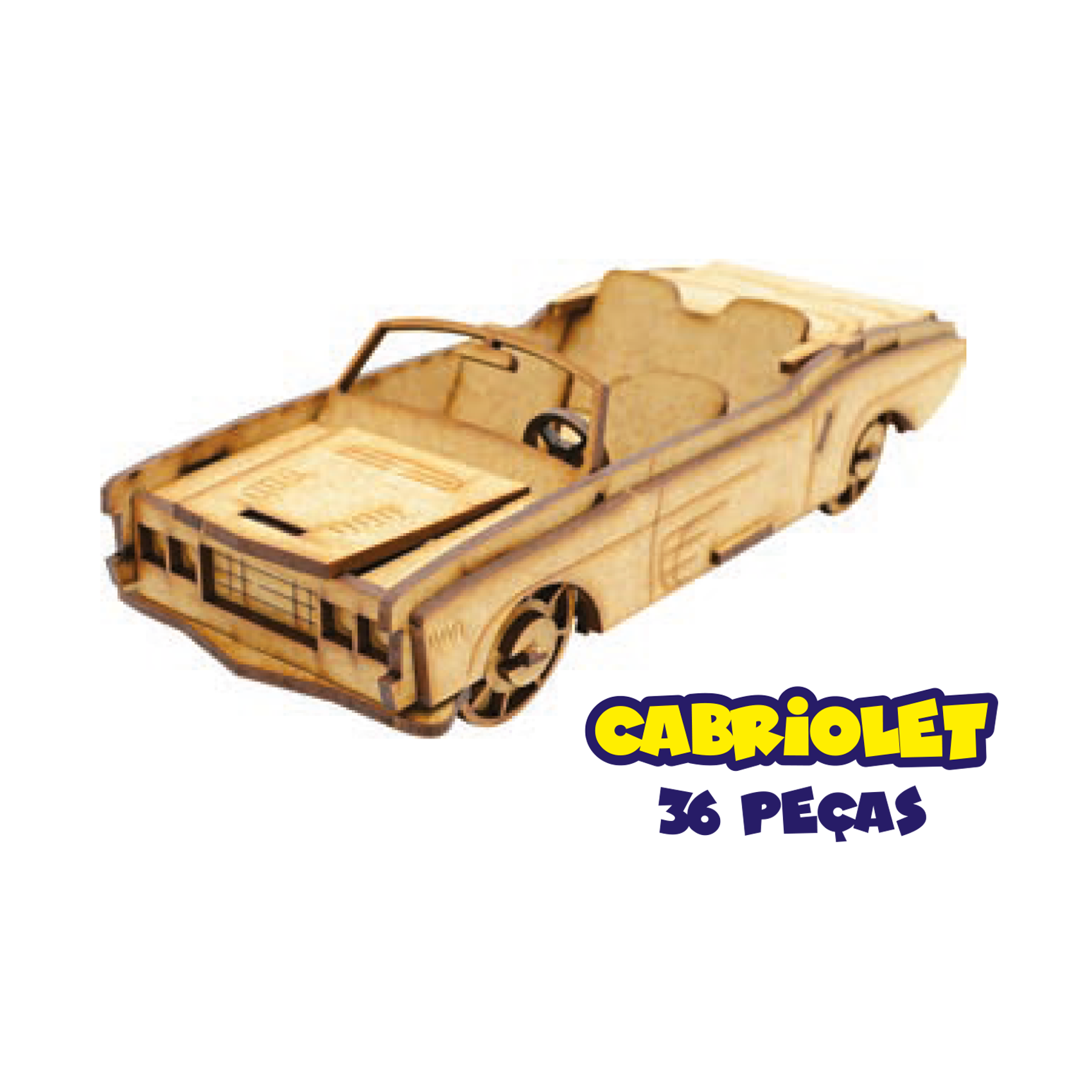 Quebra-cabeça Carro Esportivo de MDF Personalizado de 80 peças 15x25 cm