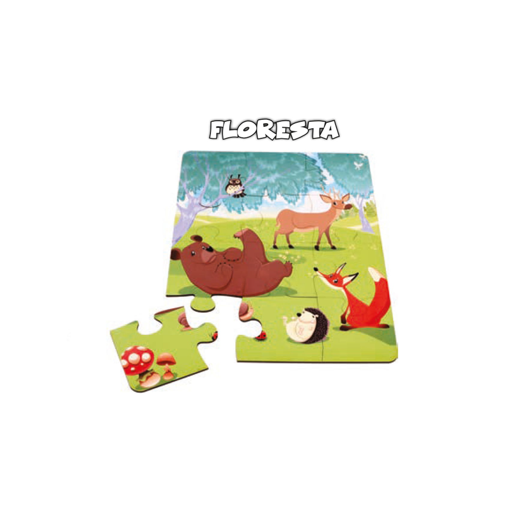 Jogos educativos para crianças quebra-cabeça de 12 peças animal
