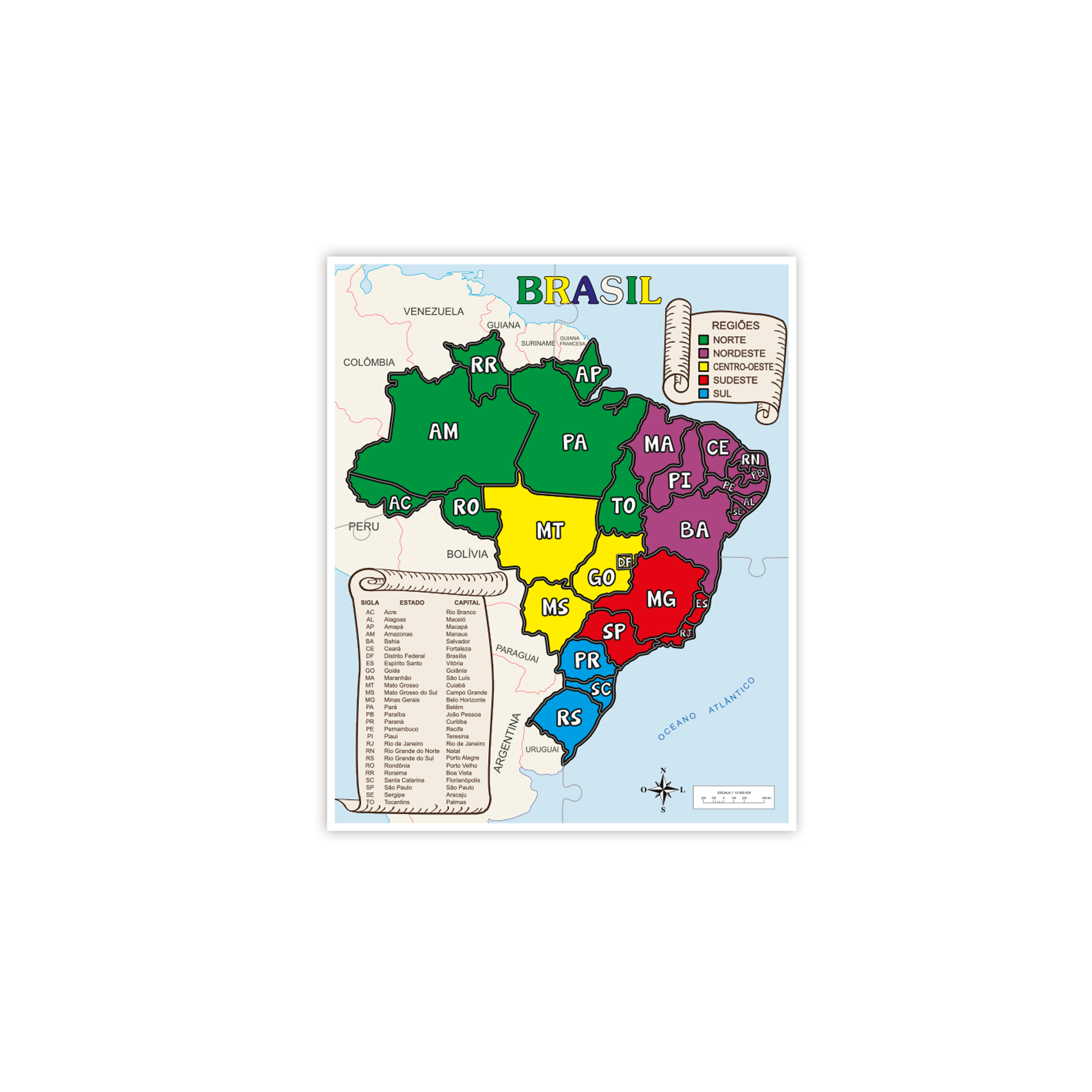 QUEBRA-CABEÇA MAPA DO BRASIL - Pegue & Monte